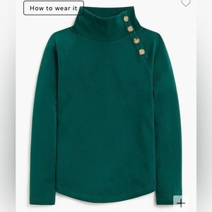 J. Crew Button-Collar Pullover Sweater - XS Green